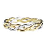 A Two Tone Eternity Knot Band ring.