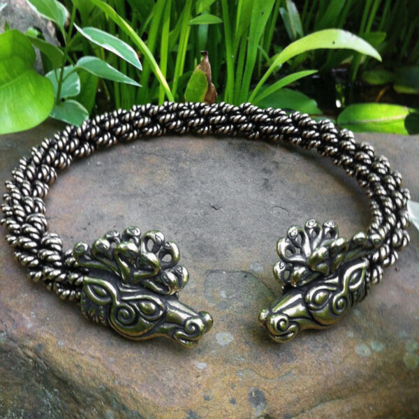 A Stag of Cernunnos Torc - Extra Heavy Braid with a touch of the stag of Cernunnos.