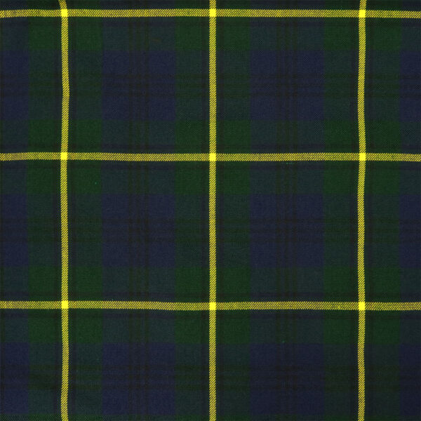 A green and yellow plaid tartan fabric.