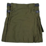 A green Canvas Utility Kilt - Free Kilt Hanger on a white background.