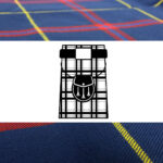 An image of a STARFLEET Tartan 5 Yard Casual Kilt with a STARFLEET logo on it.