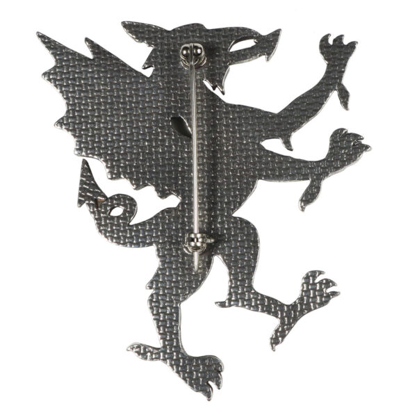 A Welsh Dragon Rampant Kilt Pin/Brooch, featuring a metal pin.