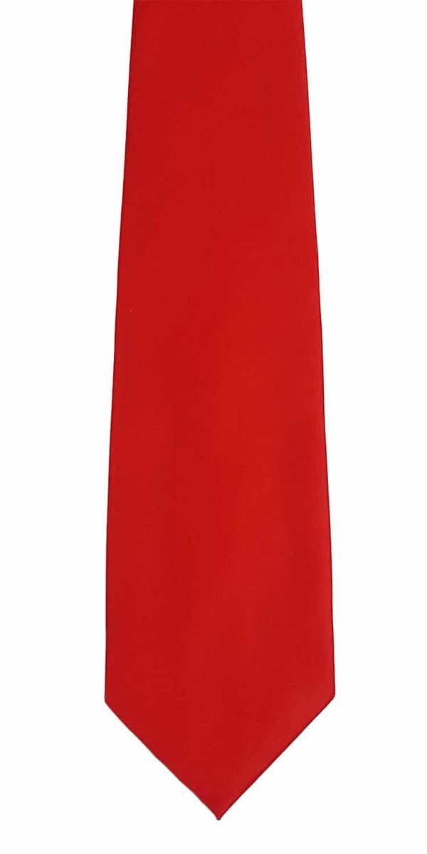 A red necktie on a white background.