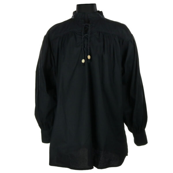 Black Lace-Up Rustic Kilt Shirt