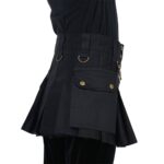 A woman wearing Wilderness Kilts for Kids.