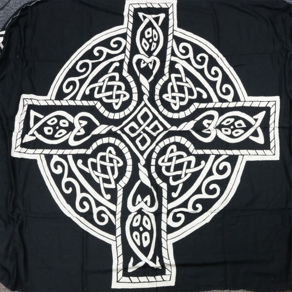 Introducing the Celtic Sarong Black and White Celtic Cross, a beautiful and versatile piece that combines the timeless appeal of the Celtic cross with a convenient blanket design. Made with high-quality materials, this black and white.