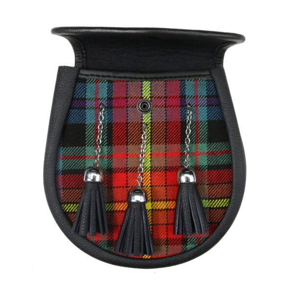 A Scottish tartan kilt bag with PRIDE LGBTQ+ Tartan Sporran.