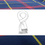 A drawing of a STARFLEET Tartan Scarf on a plaid.