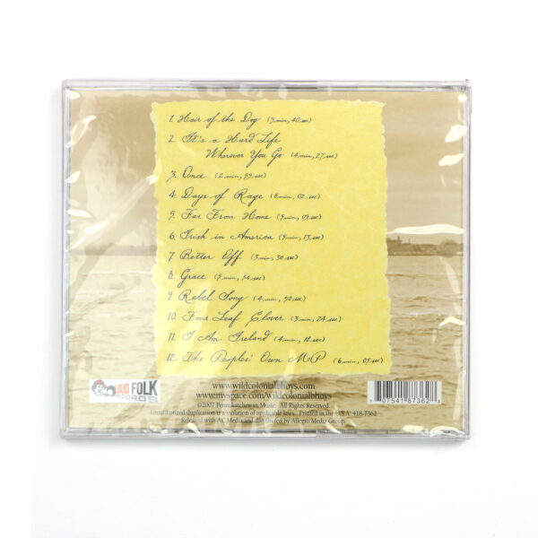 A yellow CD - Irish In America with a poem titled "Bothy Nights" on it.