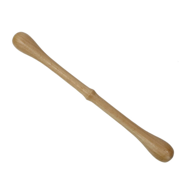 A wooden stick with a handle, also known as a Bodhran Tipper, on a white background.
