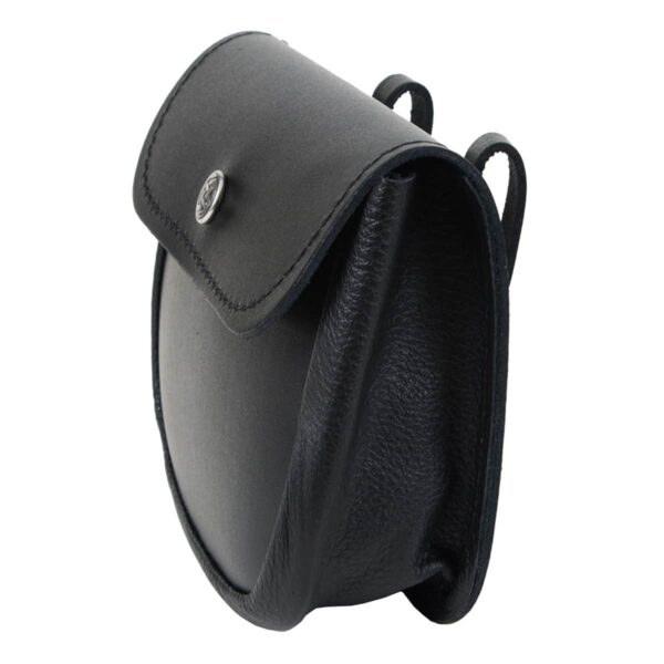 A Large Quality Leather Utility Belt Pouch with a zipper.