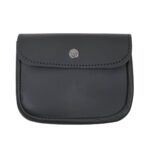 A large black leather wallet with a metal clasp and Large Quality Leather Utility Belt Pouch.