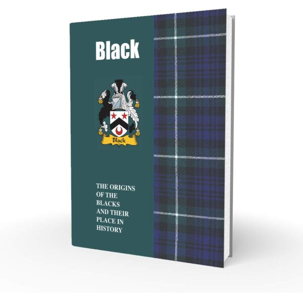 Black - the Scottish Clans History Books, representing Scottish clan history.