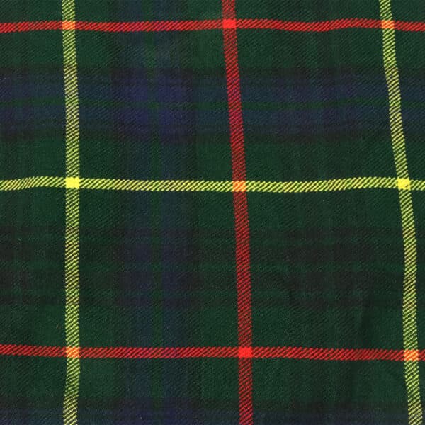 A close up of a green and red plaid fabric.
