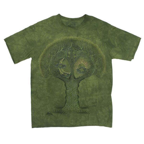 A Celtic Roots T-shirt with an image of a tree.