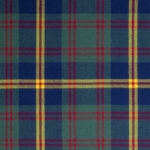 A blue and yellow tartan fabric.