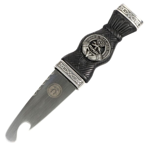 An Irish Coat of Arms Sgian Brew bottle opener with a crest, perfect for Sgian Brew enthusiasts.