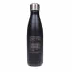 An insulated black Clan Crest Insulated Thermos featuring a Clan Crest.
