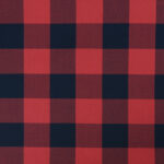 A red and black checkered fabric.