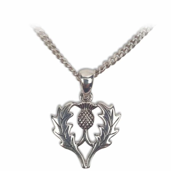 Scottish Thistle Set, featuring a pendant with leaves on a silver chain.
Product Name: Scottish Thistle Set